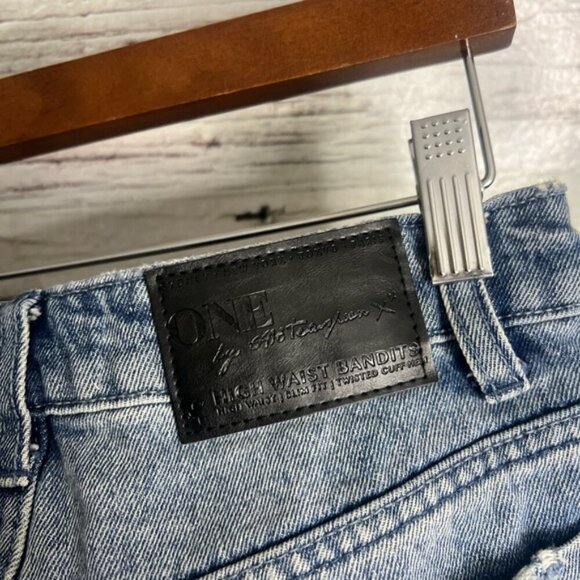 One Teaspoon High Waist Bandits Cut Off Denim Shorts 25 Jean 100% Cotton - Picture 6 of 8